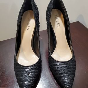 Guess black sequin embellished pumps